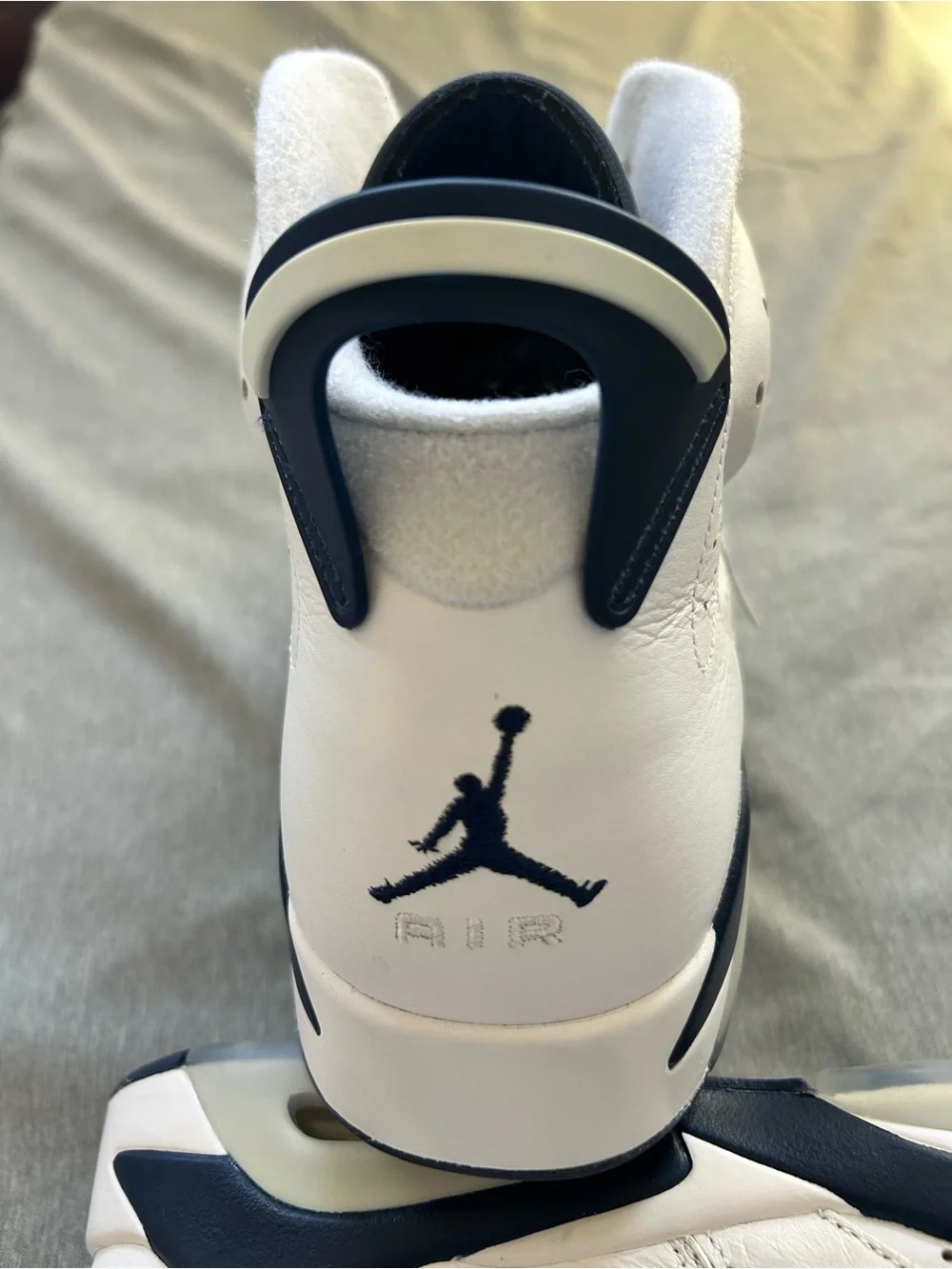 Jordan Men’s White and Navy High-Top Basketball Sneakers